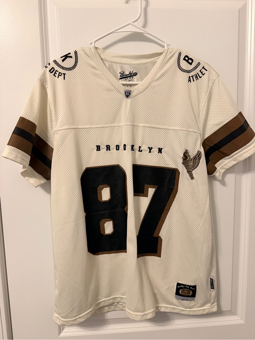 Brooklyn Cloth Cream Jersey with Black and Brown Accents